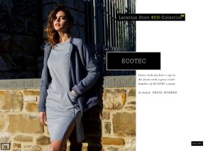 Dress with pockets and with a grey color bomber of ECOTEC cotton
