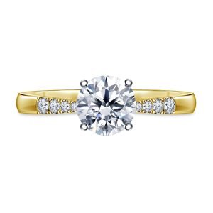 Petite Solitaire Diamond Engagement Ring Semi Mount In 14K Yellow or White Gold (1/2 Carat Weight)