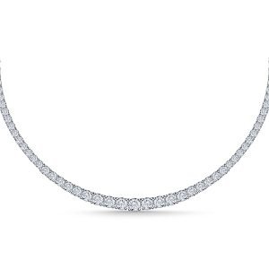 Diamond Eternity Line Necklace With Graduated Diamonds (10.00 Carat Weight)