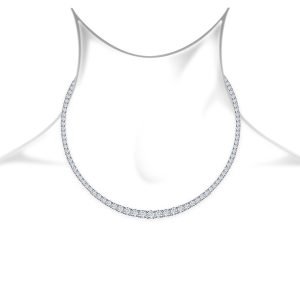 Diamond Eternity Line Necklace With Graduated Diamonds (10.00 Carat Weight)