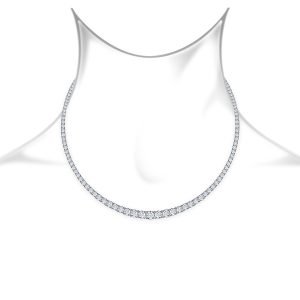 Diamond Eternity Line Necklace With Graduated Diamonds (7.00 Carat Weight)