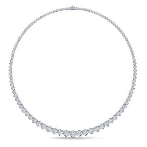 Diamond Eternity Line Necklace With Graduated Diamonds In Three Prong Settings (10.00 Carat Weight)