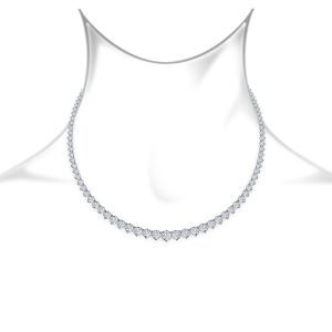 Diamond Eternity Line Necklace With Graduated Diamonds In Three Prong Settings (10.00 Carat Weight)