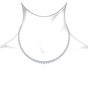 Diamond Eternity Line Necklace With Graduated Diamonds In Three Prong Settings (7.00 Carat Weight)