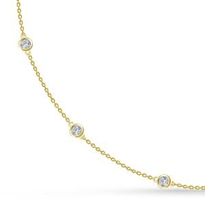 Diamond Station Necklace In 14K White Gold (1/4 Carat Weight)