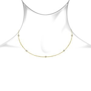 Diamond Station Necklace (1/8 Carat Weight)