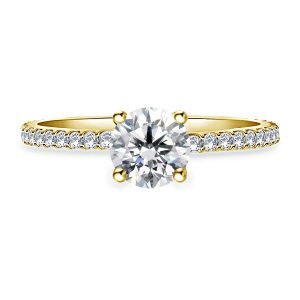 Diamond Swirl Style Engagement Ring With Prong Set Diamond In 14K Yellow or White Gold (1.00 Carat Weight)