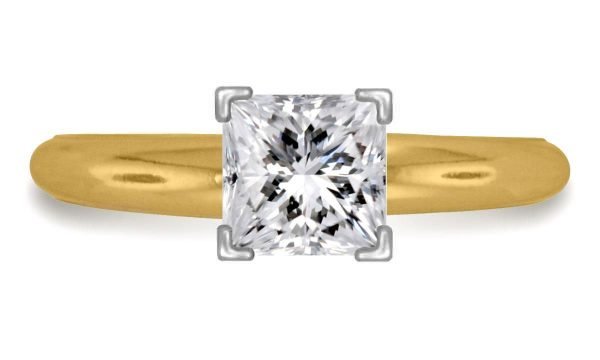 Four Prong Pre-Set Princess Diamond Solitaire Ring In 14K White Gold Diamond Grade Color - I Clarity - I1-cser7size4 (1)