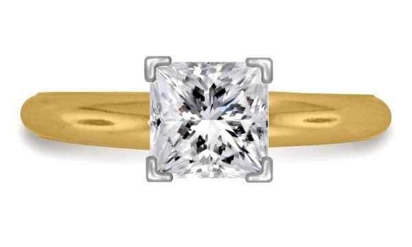 Four Prong Pre-Set Princess Diamond Solitaire Ring In 18K White Gold Diamond Grade Color - H Clarity - SI2-CSER8size5 (1)