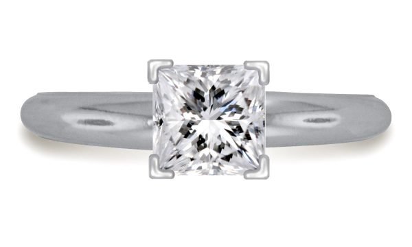 Four Prong Pre-Set Princess Diamond Solitaire Ring in Platinum Diamond Grade Color - G Clarity - VS2-cser9size4 (3)