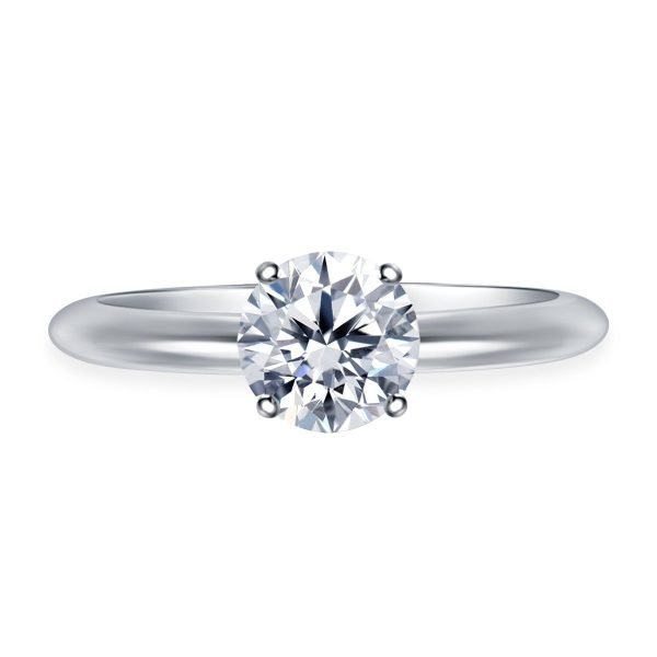Four Prong Round Pre-Set Diamond Solitaire Ring In 14K White Yellow Gold Diamond Grade Color - I Clarity - I1-cser1size4 (6)