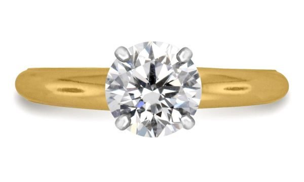 Four Prong Round Pre-Set Diamond Solitaire Ring In 14K White Yellow Gold Diamond Grade Color - I Clarity - I1-cser1size5 (1)