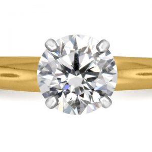 Four Prong Round Pre-Set Diamond Solitaire Ring In 18K Yellow or White Gold (1.00 Carat Weight)