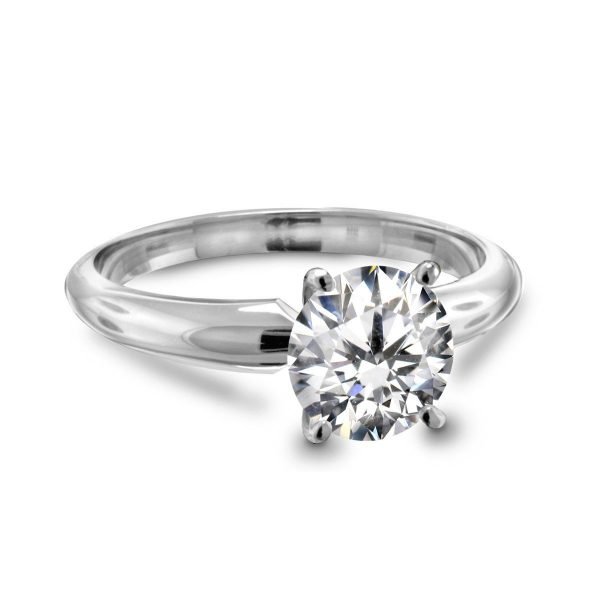 Four Prong Round Pre-Set Diamond Solitaire Ring In 18K Yellow White Gold Diamond Grade Color - H Clarity - SI1-cser2size5 (2)