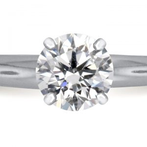 Four Prong Round Pre-Set Diamond Solitaire Ring In Platinum (1.00 Carat Weight)
