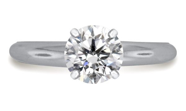 Four Prong Round Pre-Set Diamond Solitaire Ring in Platinum Diamond Grade Color - G Clarity - VS2-cser3size5 (1)