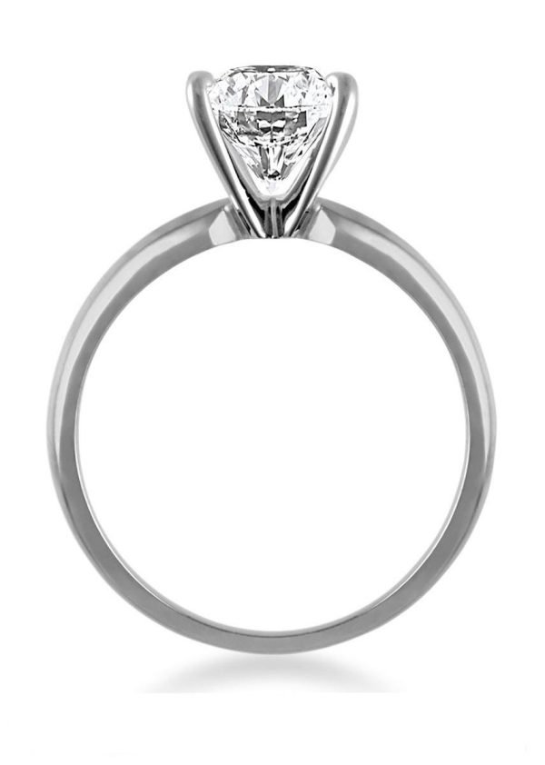 Four Prong Round Pre-Set Diamond Solitaire Ring in Platinum Diamond Grade Color - G Clarity - VS2-cser3size5 (3)