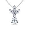Marquise And Pear Drop Diamond Pendant 14K White Gold-dpn-mod1 (2)