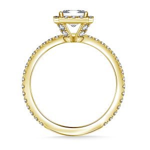 Princess Cut Diamond Halo Engagement Ring In 14K Yellow or White Gold (1.00 Carat Weight)