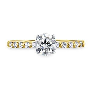 Round Brilliant Diamond Shared Prong Engagement Ring In 14K White or Yellow Gold (5/8 Carat Weight)