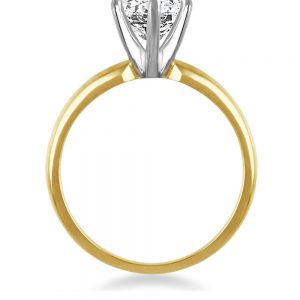 Six Prong Pre-Set Round Diamond Solitaire Ring In 14K Yellow Gold or White Gold (1/4 Carat Weight)