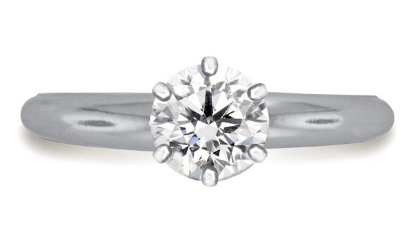 Six Prong Pre-Set Round Diamond Solitaire Ring In 14K White Gold Diamond Grade Color - I Clarity - I1-cser4size4 (5)