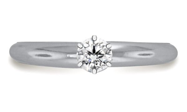 Six Prong Pre-Set Round Diamond Solitaire Ring In 18K White Gold Diamond Grade Color - H Clarity - SI1-cser5size1 (2)