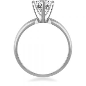 Six Prong Pre-Set Round Diamond Solitaire Ring In Platinum (1/4 Carat Weight)