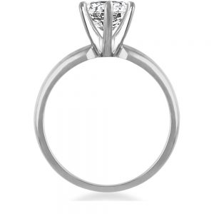 Six Prong Pre-Set Round Diamond Solitaire Ring In Platinum (1/3 Carat Weight)