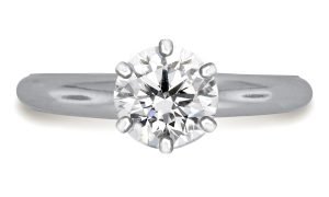 Six Prong Pre-Set Round Diamond Solitaire Ring In Platinum (1.00 Carat Weight)
