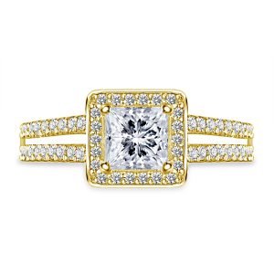 Split Shank Princess Cut Diamond Engagement Ring In 14K Yellow or White Gold (1.00 Carat Weight)