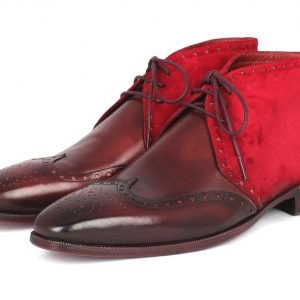 Paul Parkman Men’s Chukka Boots Bordeaux Suede & Leather (ID#CK51-BRD)