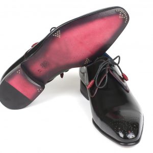 Paul Parkman Medallion Toe Black Derby Shoes (ID#54RG88)