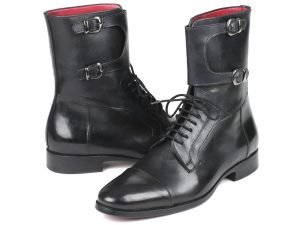 Paul Parkman Men’s High Boots Black Calfskin (ID#F555-BLK)