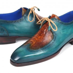 Paul Parkman Genuine Ostrich Leg & Calfskin Derby Shoes (ID#788GY74)