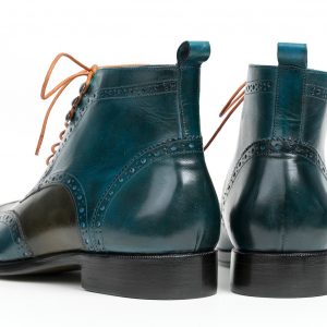 Paul Parkman Wingtip Ankle Boots Dual Tone Green & Blue (ID#PT777GRN)