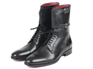 Paul Parkman Men’s High Boots Black Calfskin (ID#F555-BLK)