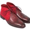 Paul Parkman Men's Chukka Boots Bordeaux Suede & Leather