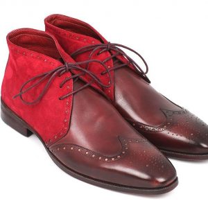 Paul Parkman Men’s Chukka Boots Bordeaux Suede & Leather (ID#CK51-BRD)