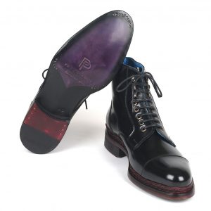 Paul Parkman Polished Leather Boots Black (ID#5075-BLK)