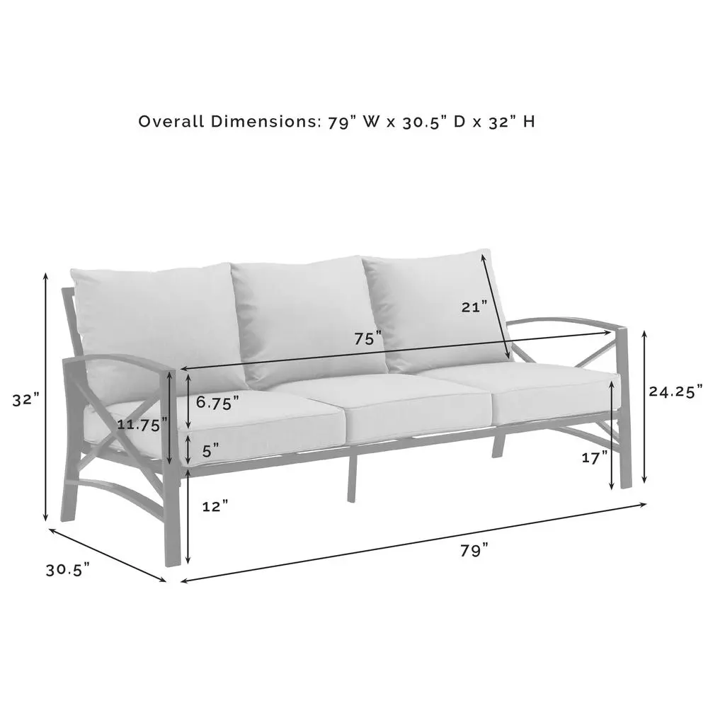 Kaplan 3Pc Outdoor Sofa Patio Furniture Set