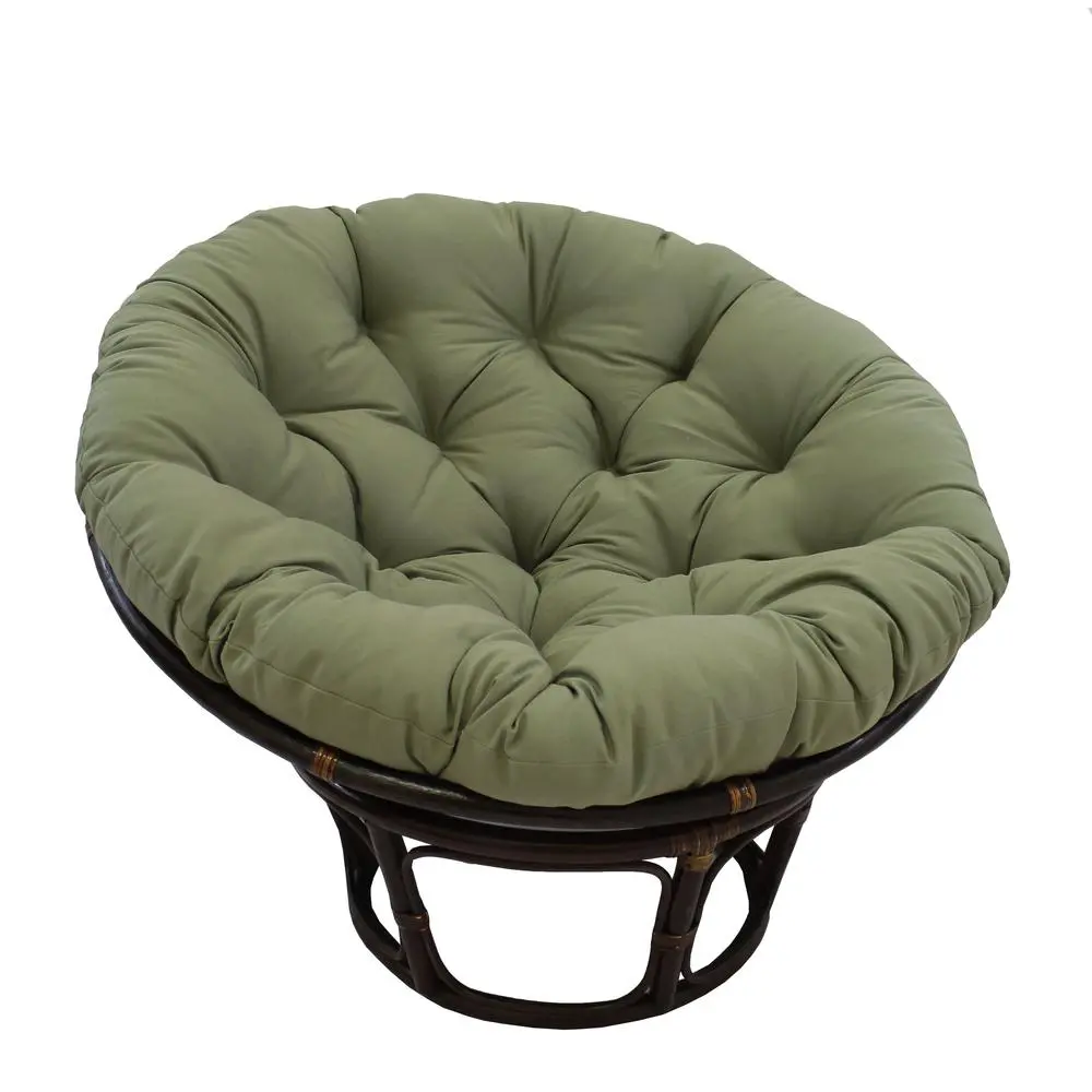 42-Inch Rattan Papasan Chair with Solid Twill Cushion