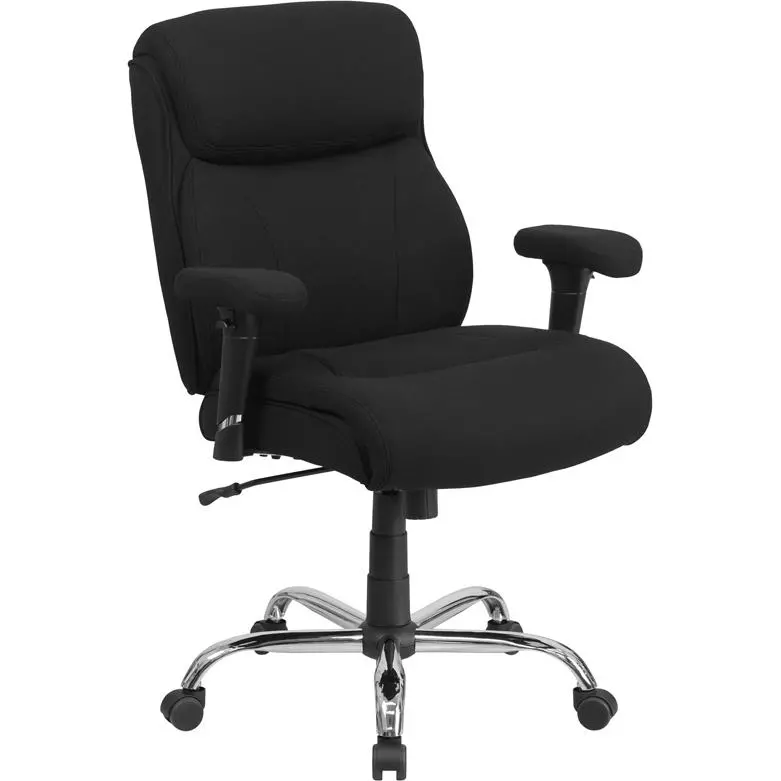 400 lb. Rated Black Fabric Task Office Chair with Line Stitching