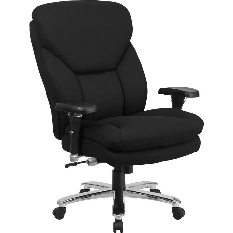 24/7 Intensive Use 400 lb. Rated Black Fabric Executive Office Chair