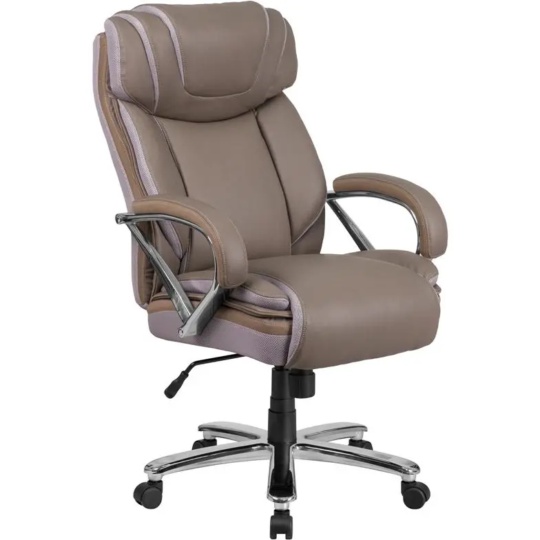 500 lb. Rated Taupe Executive Swivel Office Chair with Extra Wide Seat
