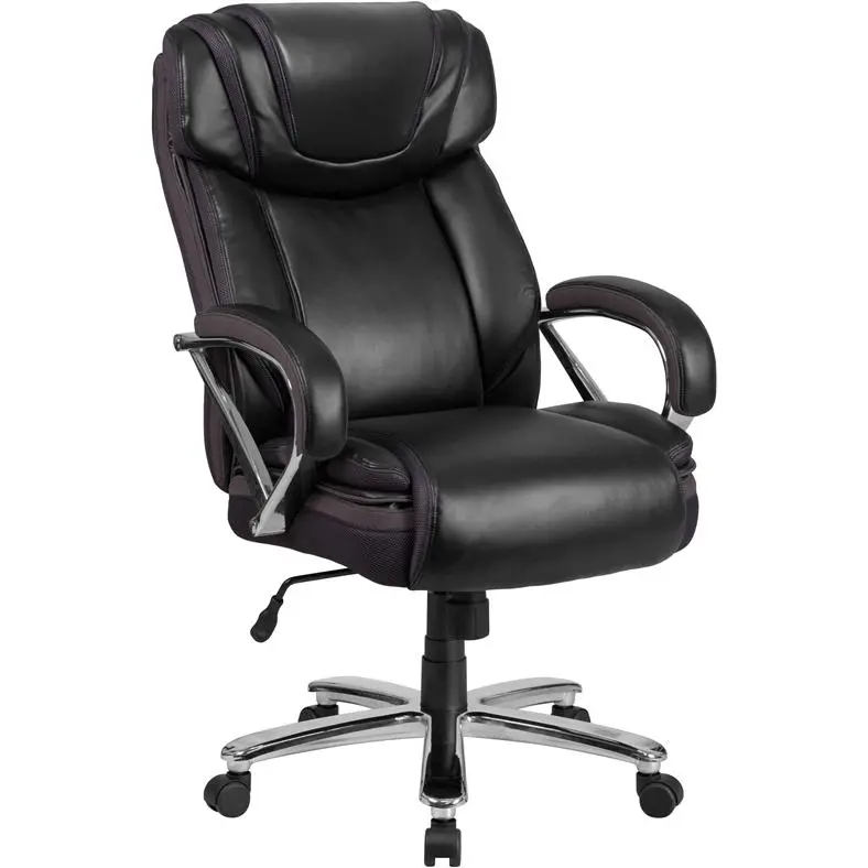 500 lb. Rated Black Executive Swivel Office Chair with Extra Wide Seat
