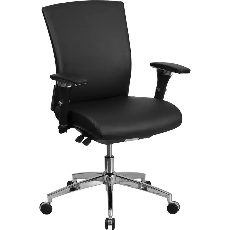 300 lb. Rated Black Multifunction Office Chair with Seat Slider