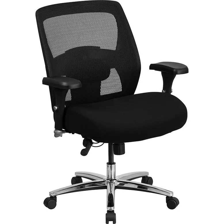 500 lb. Rated Black Mesh Executive Office Chair with Ratchet Back