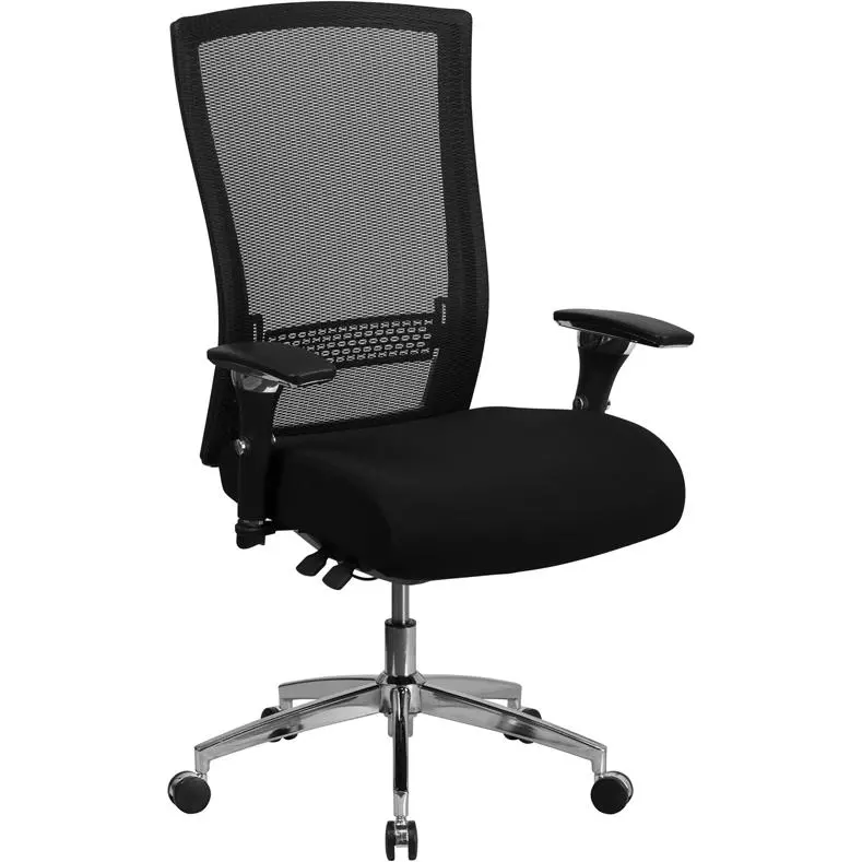 300 lb. Rated Black Mesh Multifunction Office Chair with Seat Slider
