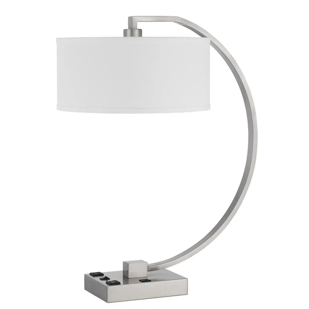 Belfort Metal Desk Lamp With 2 Power Outlets And 1 Usb Charging Port